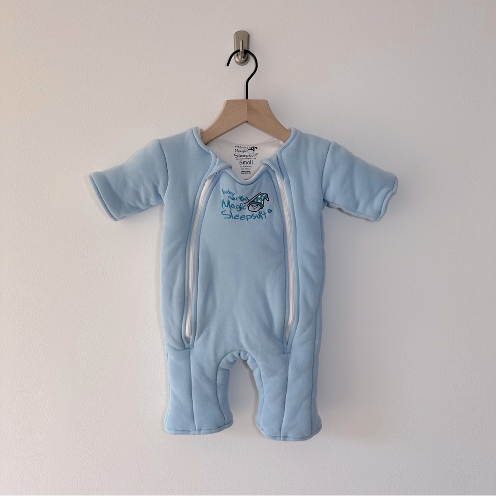 Baby Merlin’s Magic Sleepsuit Small 3-6 Months 12-18lbs Light Blue Cotton